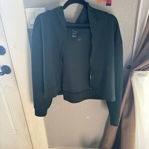 Dark Green Women's hoodie, slightly cropped
